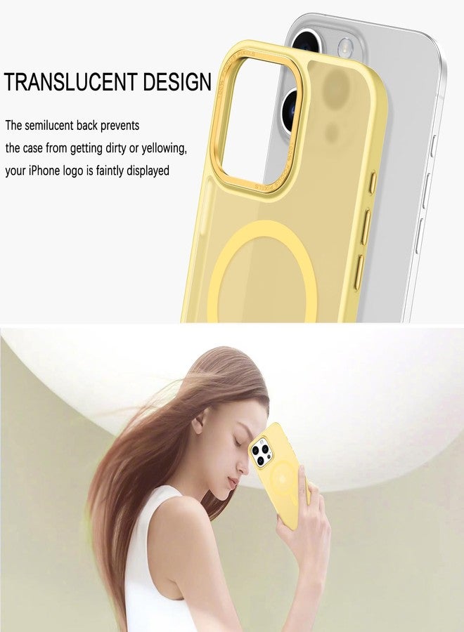 بنتوبين جراب BENTOBEN لهاتف iPhone 16 Pro 2024، جراب مغناطيسي لهاتف iPhone 16 Pro [متوافق مع MagSafe]، غطاء حماية نحيف غير لامع وشفاف مقاوم للصدمات لهاتف iPhone 16 Pro مقاس 6.3 بوصة، أصفر - Image 4