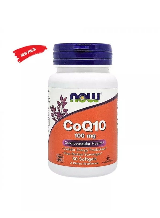 now CoQ10 Supplement, Antioxidant Softgel For Heart Health & Energy, Pack of 50's