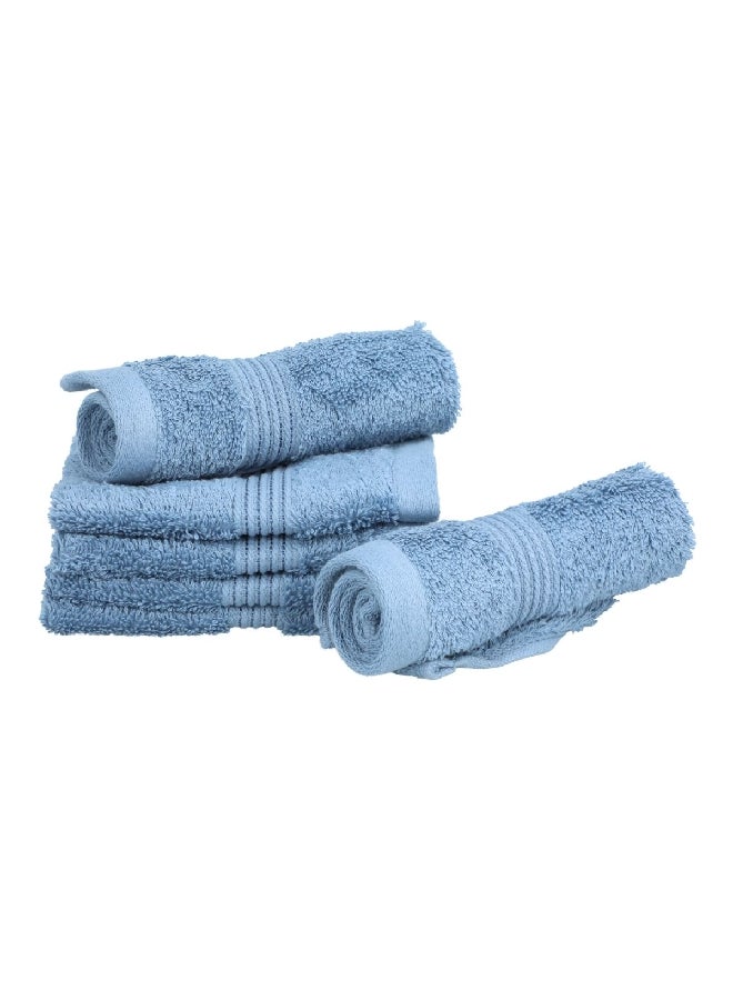 REVE 6Piece Pima Ultra Soft Highly Absorbent Cotton Towel Set Blue 30 x 30 cm - Image 1