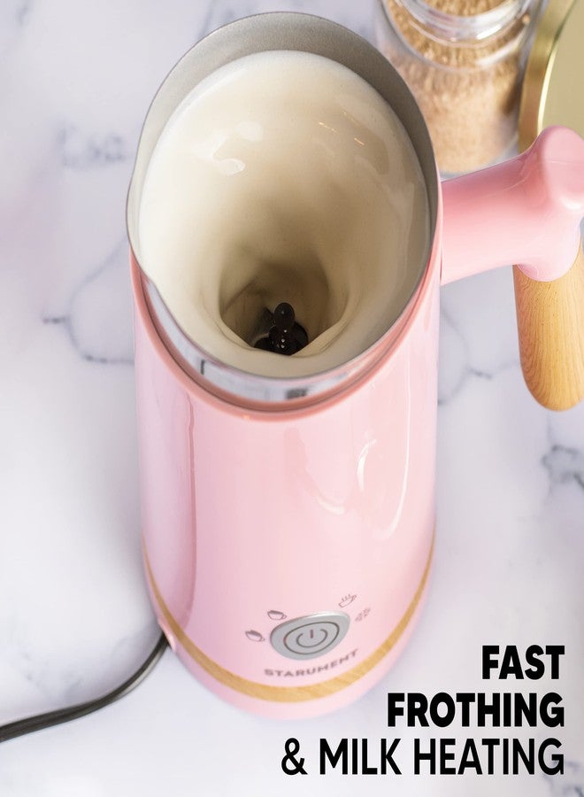 Starument Electric Milk Frother - Automatic Foamer & Heater for Coffee, Latte, Cappuccino, Other Creamy Drinks 4 Settings Cold Foam, Airy Dense Foam Warm Easy to Use, Pink, 8x4x5 inches (MS-MF) - Image 2