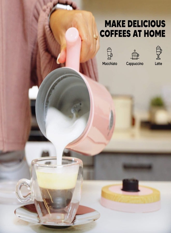 Starument Electric Milk Frother - Automatic Foamer & Heater for Coffee, Latte, Cappuccino, Other Creamy Drinks 4 Settings Cold Foam, Airy Dense Foam Warm Easy to Use, Pink, 8x4x5 inches (MS-MF) - Image 5