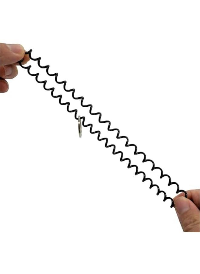 Generic - 100 Pack Stretchable Plastic Wrist Coil Wrist Band Key Ring Chain Holder Black - Image 1