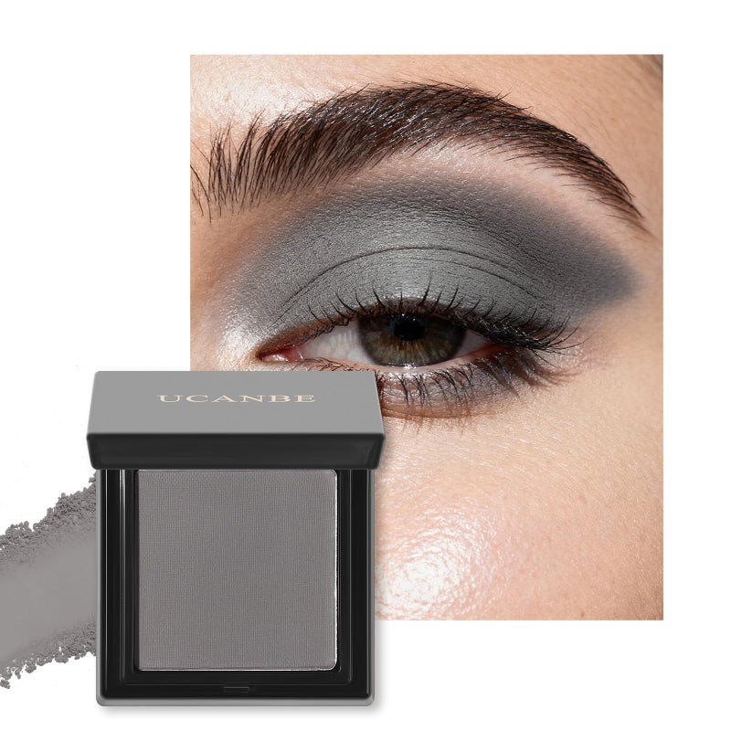 UCANBE Gray Single Eyeshadow Palette, Highly Pigmented Matte Eye Shadow Powder, Professional Long-Lasting Waterproof Makeup Palette - Image 1