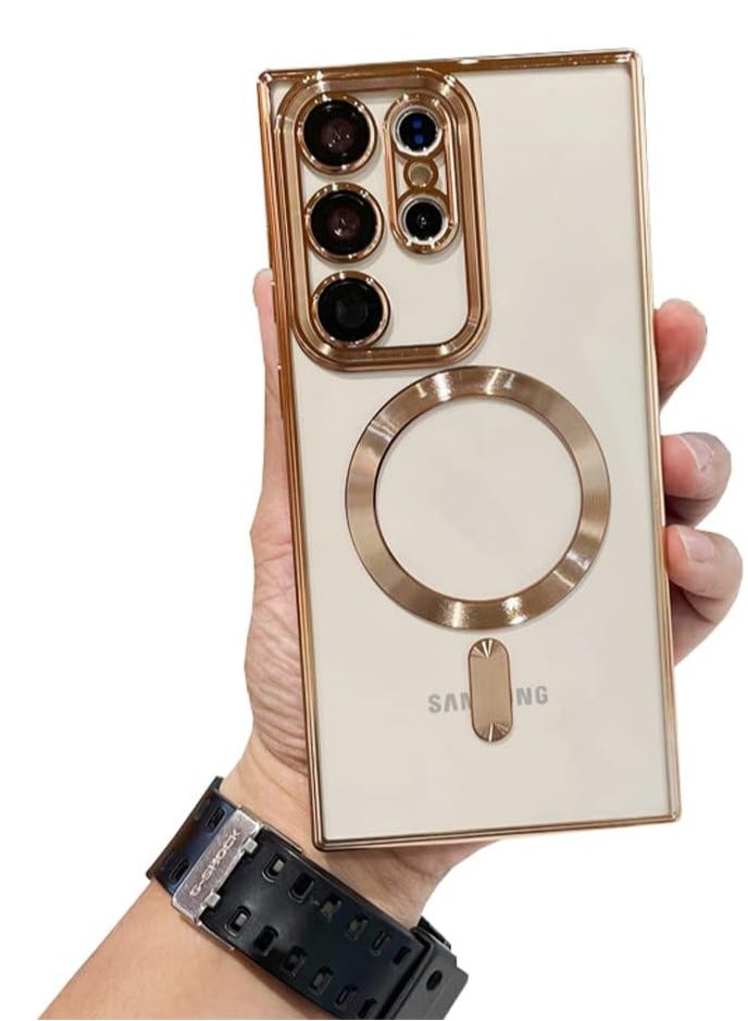 حافظة جالاكسي نوت 20 ألترا مغناطيسية [دعم شاحن ماغسيف] مضادة للخدش وصدمات مطلية واضحة حماية كاملة للكاميرا غطاء هاتف لجهاز سامسونج جالاكسي نوت 20 ألترا - Image 1