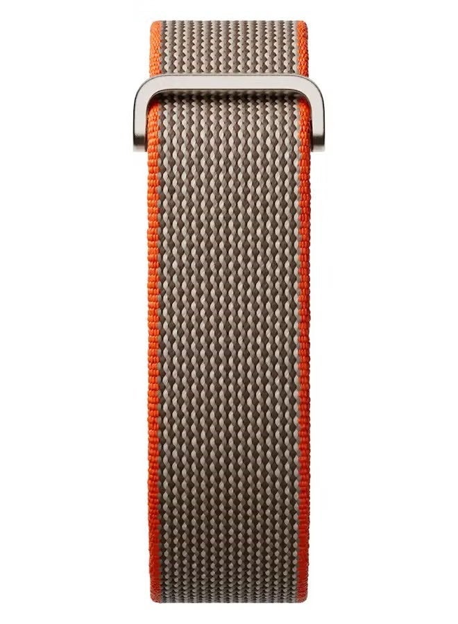 Loop Premium Woven Sports Band, Adjustable Fabric Fitness Tracker Wrist Strap - Grey/Orange - Image 3
