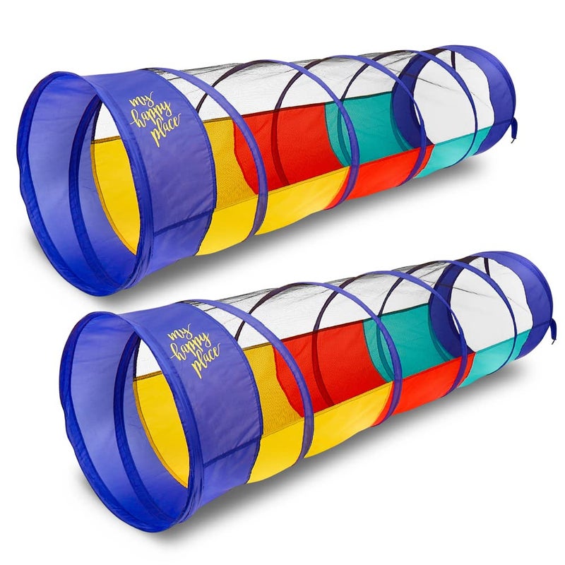 Kiddey Store Kiddey Play Tunnel Pop Up Tunnel Toys for Toddlers Kids Multicolored Tunnel for IndoorOutdoor Fun Crawl  Play Obstacle Course for Kids Gifts for Toddlers  Balls Not Included 2 Pk - Image 2
