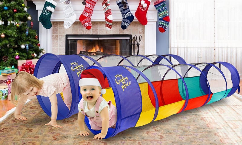 Kiddey Store Kiddey Play Tunnel Pop Up Tunnel Toys for Toddlers Kids Multicolored Tunnel for IndoorOutdoor Fun Crawl  Play Obstacle Course for Kids Gifts for Toddlers  Balls Not Included 2 Pk - Image 3
