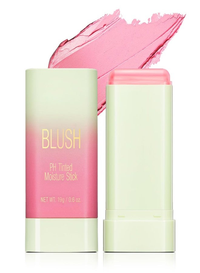 Tiejdhr PH Color Changing Multi-purpose Hydrating Tinted Solid Blush Stick for Cheek/Eyes/Lips (2# Hot Red) - Image 1