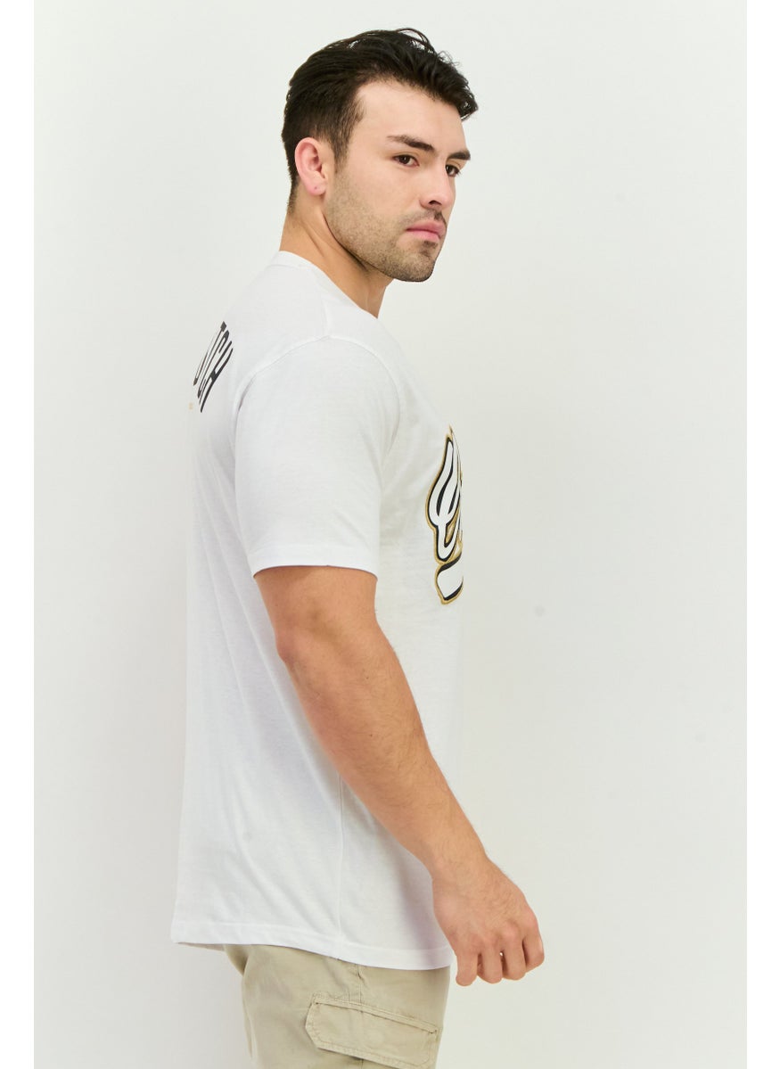 CROSSHATCH Men Crew Neck Short Sleeves Graphic Printed T-Shirt, White  - Image 2