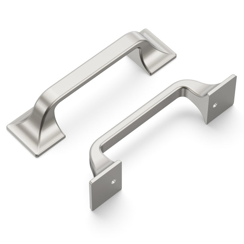 Hickory Hardware 10 Pack Solid Core Kitchen Cabinet Pulls Luxury Cabinet Handles Hardware for Doors Dresser Drawers 3 Inch Hole Center Satin Nickel Forge Collection - Image 2