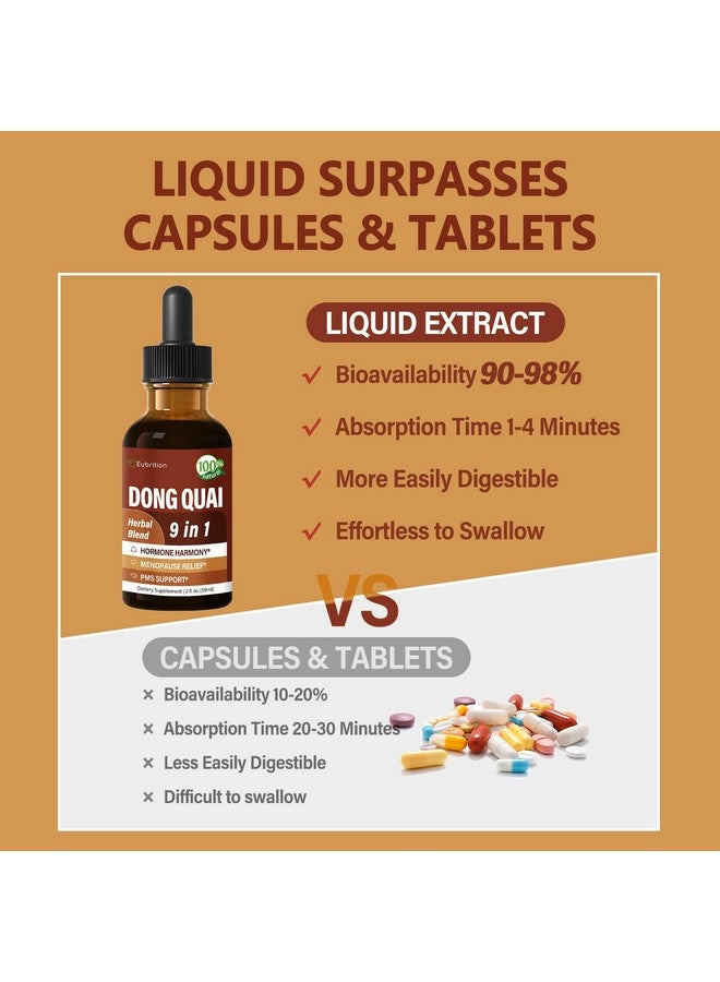 Eubrition Dong Quai Liquid Supplement for Women, Angelica Sinensis Root Extract Tincture Support Menopause & PMS Relief, Hot Flashes, Herbal Blend Drops with Red Clover Fenugreek. 2oz - Image 5