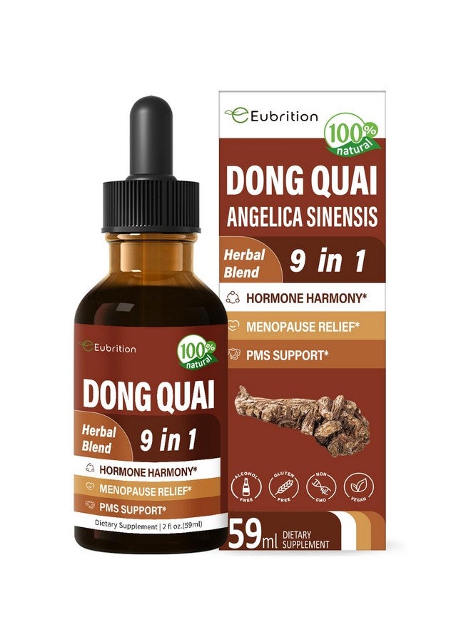 Eubrition Dong Quai Liquid Supplement for Women, Angelica Sinensis Root Extract Tincture Support Menopause & PMS Relief, Hot Flashes, Herbal Blend Drops with Red Clover Fenugreek. 2oz - Image 1