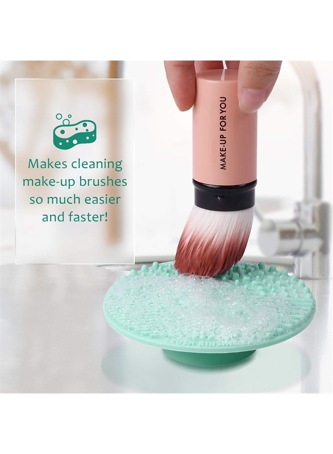 Norate Brush Cleaning Mat, Silicone Makeup Cleaning Brush Scrubber Mat Portable Washing Tool Cosmetic Brush Cleaner with Suction Cup for Valentines Day - Image 5