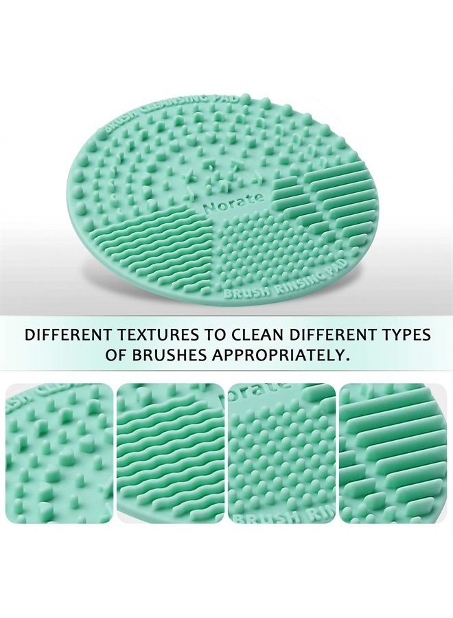 Norate Brush Cleaning Mat, Silicone Makeup Cleaning Brush Scrubber Mat Portable Washing Tool Cosmetic Brush Cleaner with Suction Cup for Valentines Day - Image 2