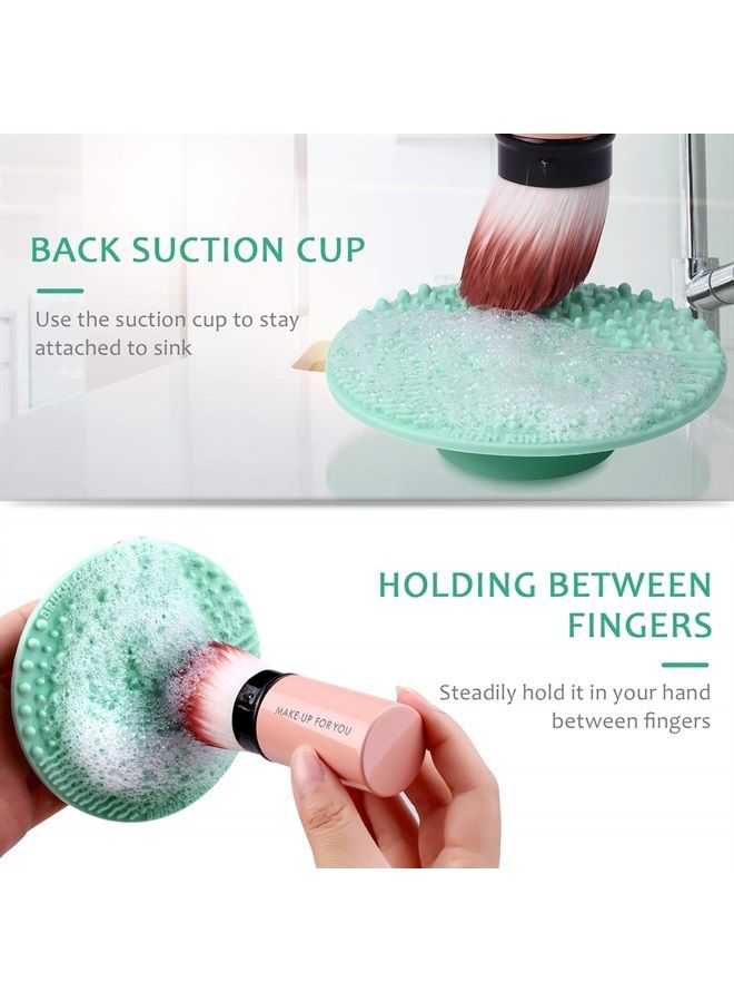 Norate Brush Cleaning Mat, Silicone Makeup Cleaning Brush Scrubber Mat Portable Washing Tool Cosmetic Brush Cleaner with Suction Cup for Valentines Day - Image 3