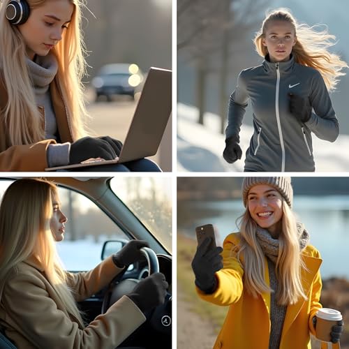 OZERO Winter Touchscreen Women's Gloves,Warm Thermal Polar Fleece Womens Gloves In Cold Weather Driving Running Texting - Image 4