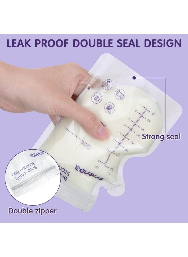 Woanger 500 Count Breastmilk Storage Bags 8 oz Breast Milk Storing Bags Self Standing Milk Storage Bags for Breastfeeding Milk Freezer Bag with Pour Spout No Leak Double Seal Breastmilk Storing Bags - Image 3