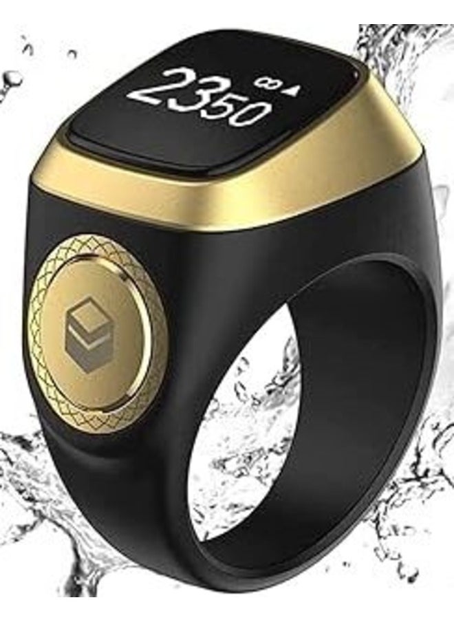 iQIBLA - 20mm Zikr Ring Smart Ring with Vibration Reminder Tasbih Counter and Bluetooth Connection for Exclusive IQIBLA App and 5 Daily Prayer Reminders, Black - Image 1