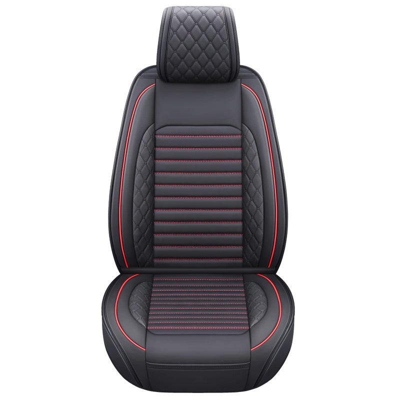 Aierxuan Seat Covers Compatible with Jeep Wrangler 20072025 24 Door JK JLRubicon Recon 1941 Edition Willys Wheeler Unlimited Pickup Truck Waterproof Leather car Cushions 2 PCS Front BlackRed
