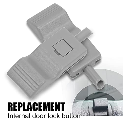 RDBS 2PCS Gray Interior Front or Rear Side Door Lock Knob Tab Car Window Locker Compatible with Chevrolet GMC Silverado Sierra 2007-2013, 07 Classic Model Excluded - Image 2