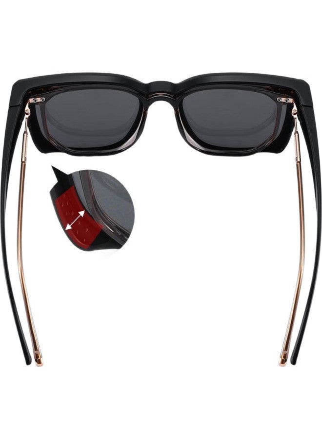 FESETE (Fesete) Sunglasses Clip-On Myopia Glasses Men'S Sunglasses Clip-On Myopia Sunglasses Polarized Glasses Anti-Glare - Image 2