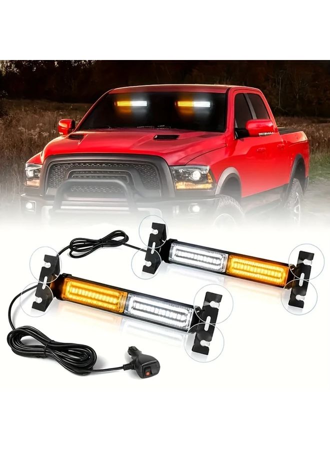 2 Pack Yellow White 40 LED Security Indicator Panel Light For Engineering Vehicles Trucks - Image 2