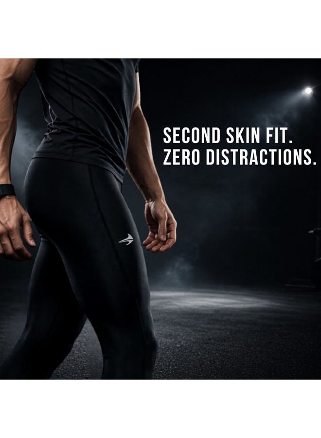 CompressionZ Men's Athletic Pants for Running, Workout - Pants for Sports and Gym Black - Image 5