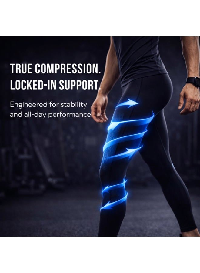 CompressionZ Men's Athletic Pants for Running, Workout - Pants for Sports and Gym Black - Image 2