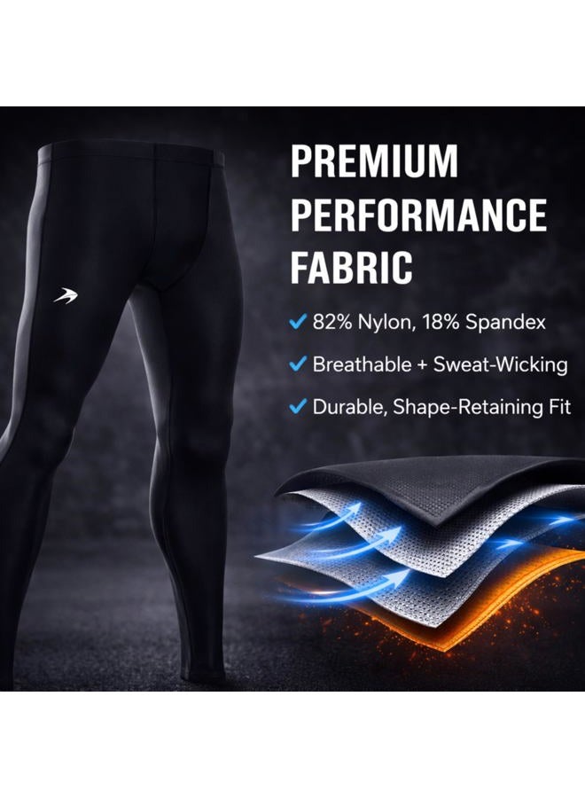 CompressionZ Men's Athletic Pants for Running, Workout - Pants for Sports and Gym Black - Image 3