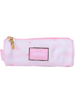 PAUSE School Pencil Case With Zipper Closure Pink White  - Image 1