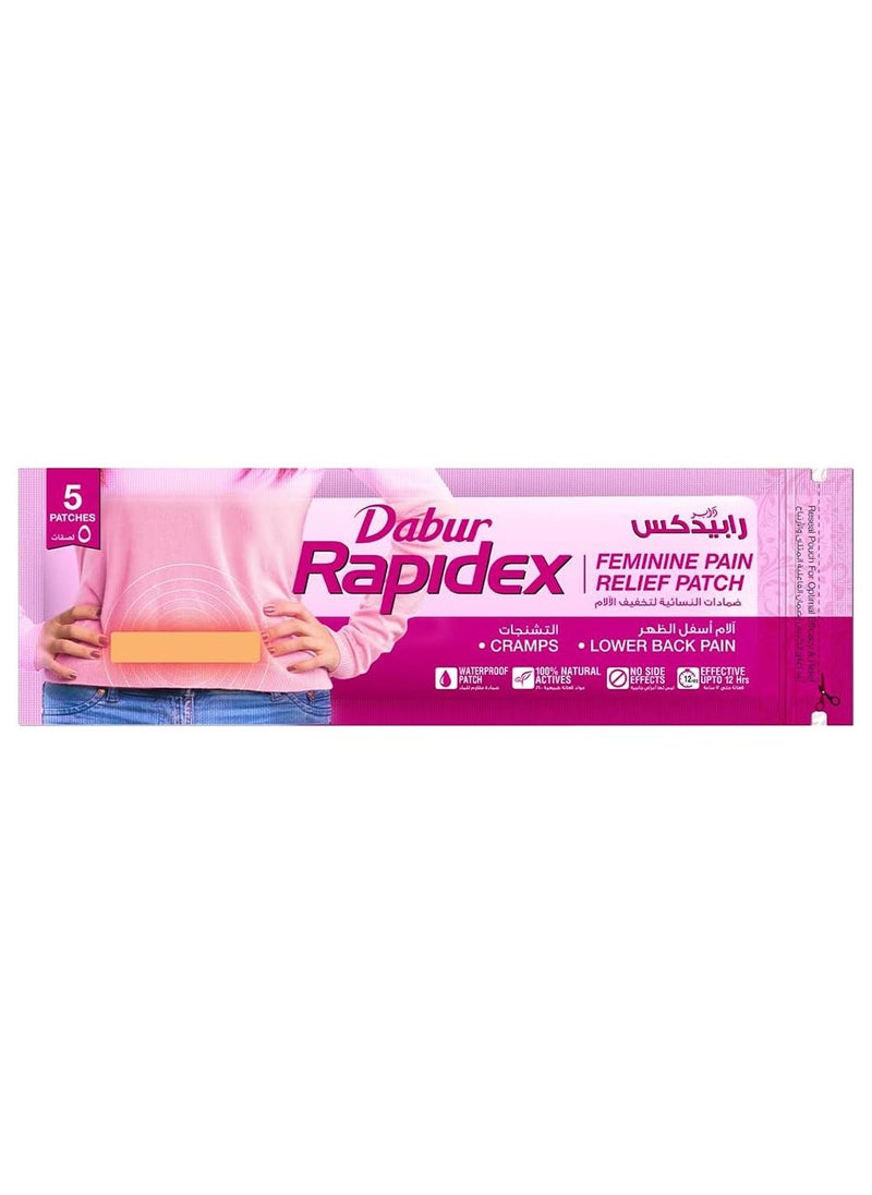Dabur Rapidex Feminine Pain Relief Patch 5 Per Pouch Fast Action And Long Lasting Relief - Image 1