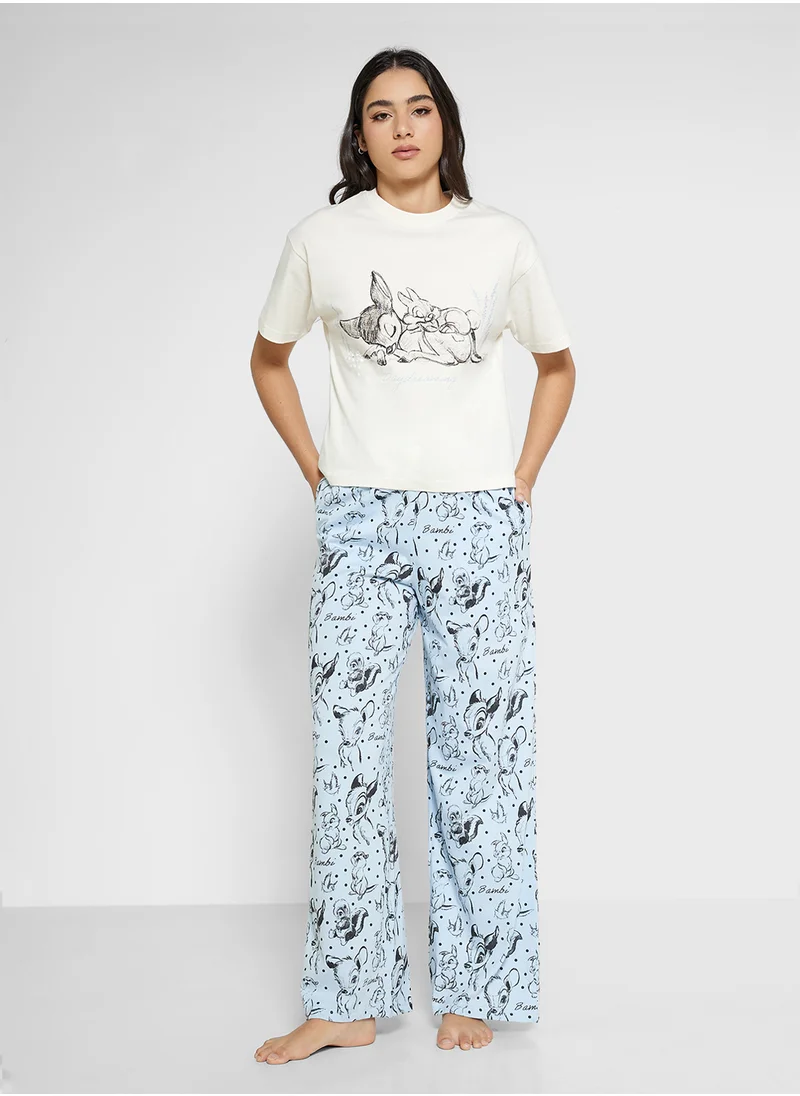 Disney Bambi Graphic T-Shirt & Pyjama Set