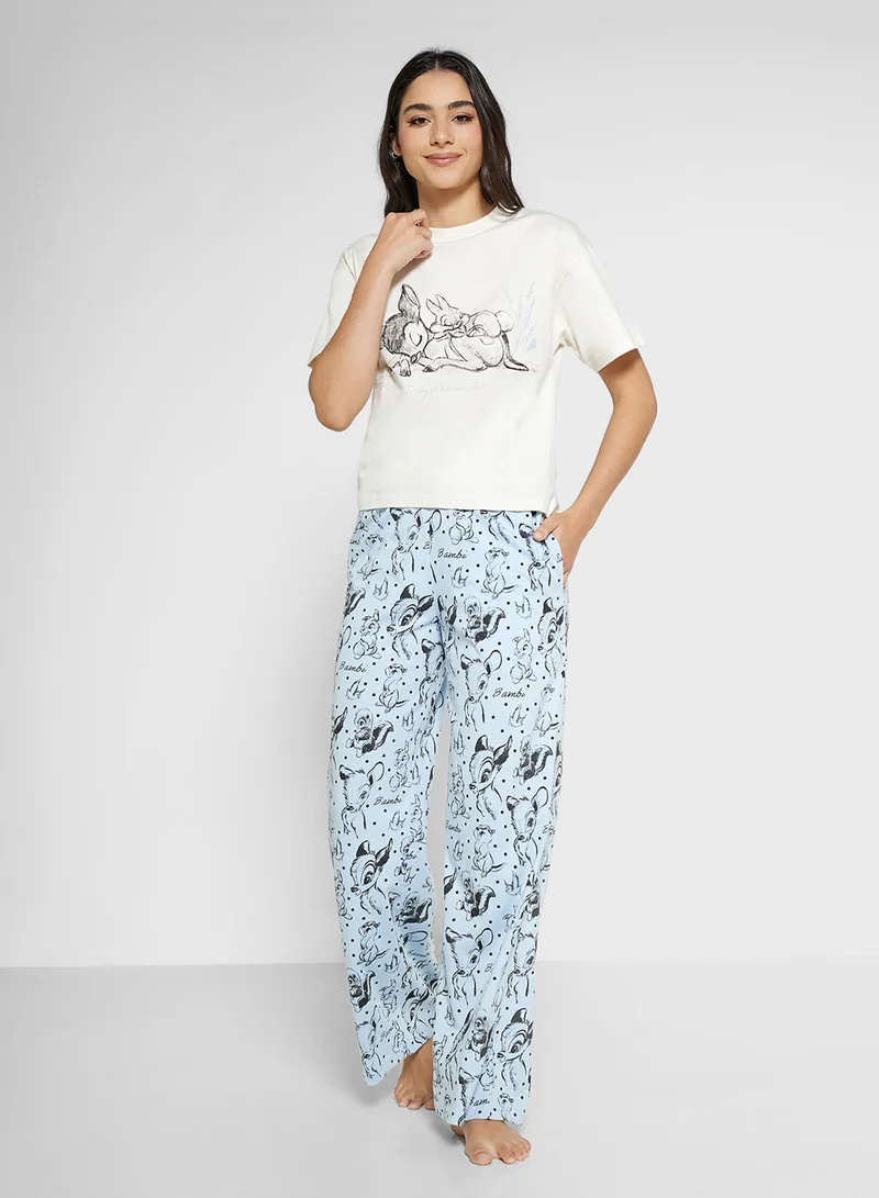 Disney Bambi Graphic T-Shirt & Pyjama Set