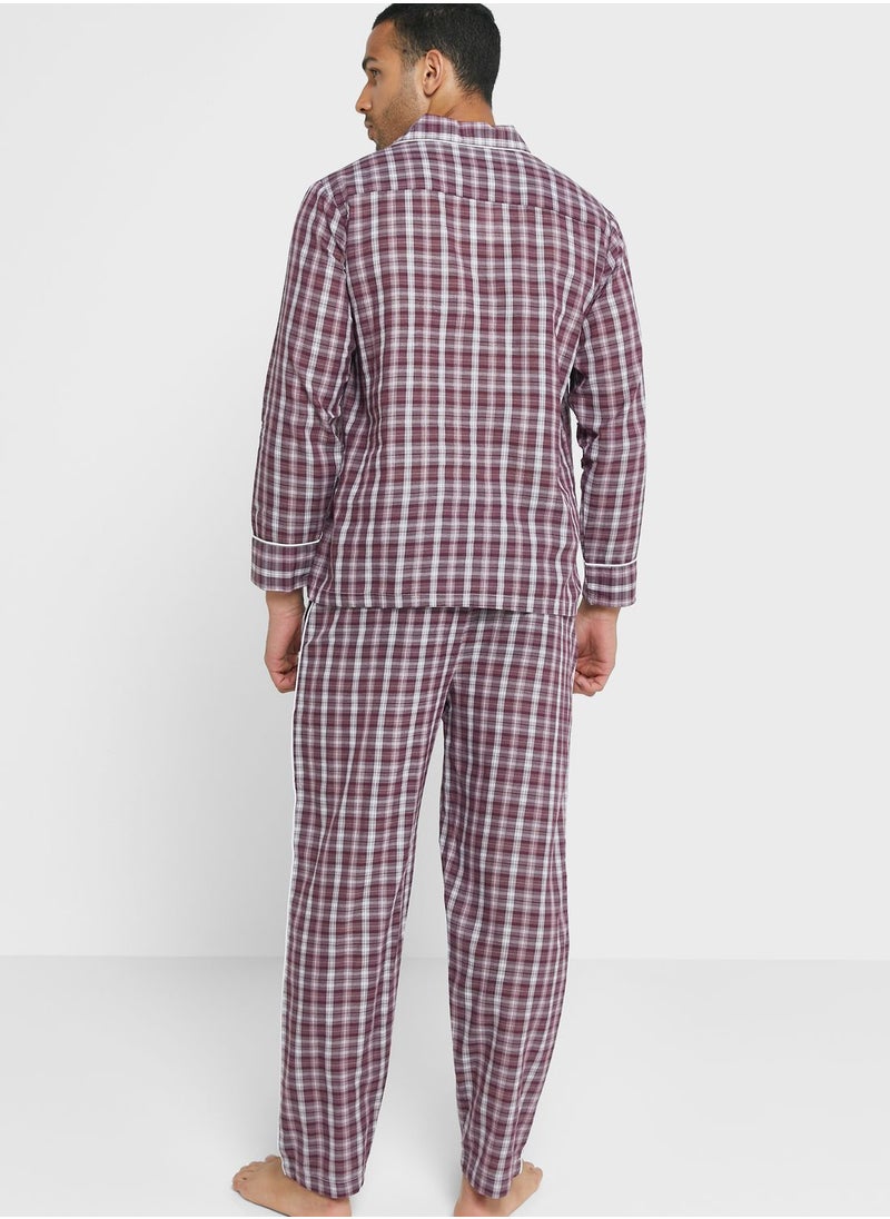 Robert Wood - Check Pyjama Set - Image 1