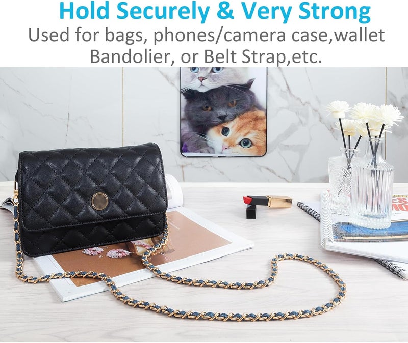 UTreers Purse Chain Strap Crossbody Bag Chains Strap Handbag Chain Replacement Leather Chain Straps 47.2" - Image 3