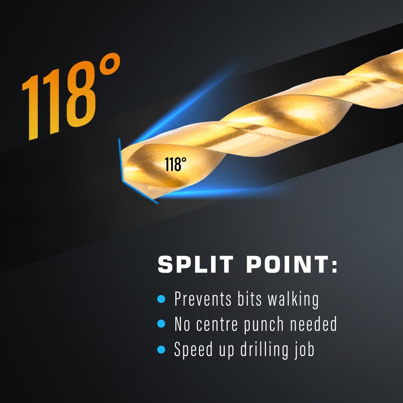 GDLIN 230 Pcs Titanium Twist Drill Bit Set for Metal and Wood,Coated HSS Conventional 118 Deg Tip Titanium Drill Bit Kit Set, Drill Bits Kit with Storage Case, 3/64"-1/2" - Image 3