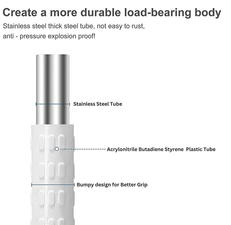 Carnival 12 Inch Strong ABS Grab Bar for Toilet Support/Bathroom Support Handle for Elderly People with Luminous Grip - Pack of 1 (White) (White, 12" Inches) - Image 5