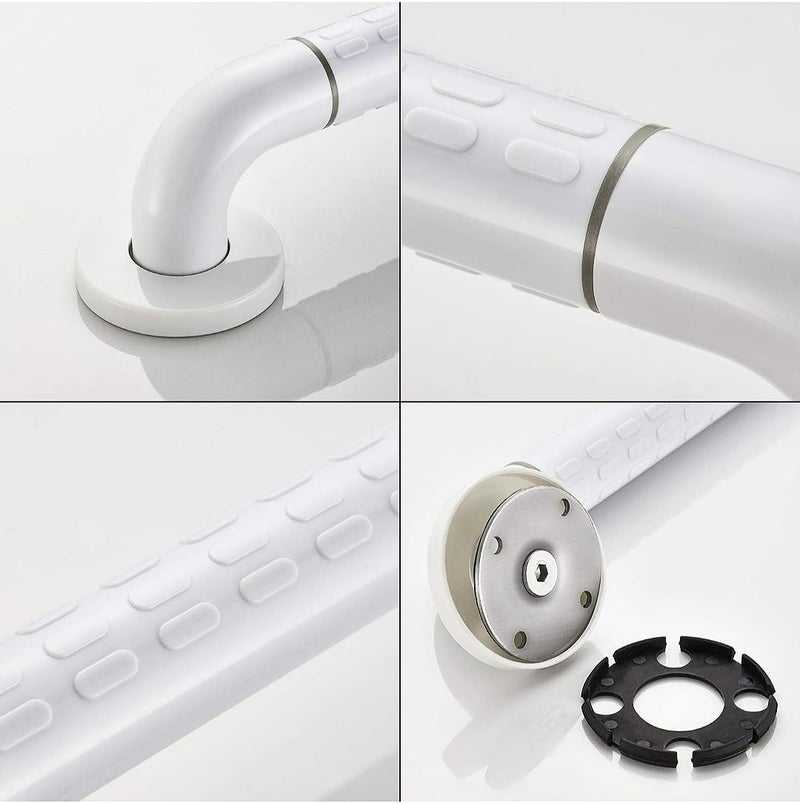 Carnival 12 Inch Strong ABS Grab Bar for Toilet Support/Bathroom Support Handle for Elderly People with Luminous Grip - Pack of 1 (White) (White, 12" Inches) - Image 2