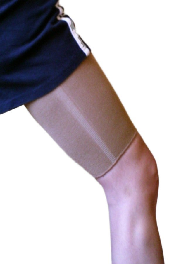 Alpha Medical Slip-On Compression Thigh Support Brace - Effective Hamstring and Groin Support Sleeve for Enhanced Recovery and Stability (XXX-Large Beige) - Image 1