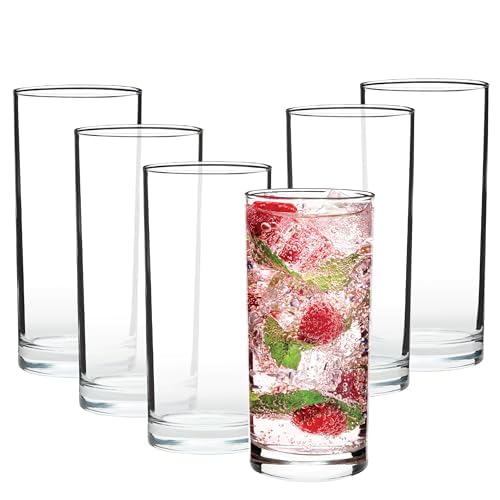 Vikko Water Glasses Set of 12 Drinking Glasses Thick and Durable Tumbler 10 Ounce Tall Kitchen Glasses Dishwasher Safe Highball Glass Tumbler Heavy Duty Cups