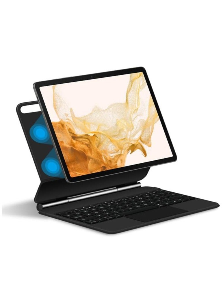 Magic Smart Bluetooth Keyboard Case Multi-Angle Compatible with Samsung Galaxy Tab S9 FE Plus 2023 12.4 inch (SM-X610/X616) with Trackpad Keyboard - Image 1