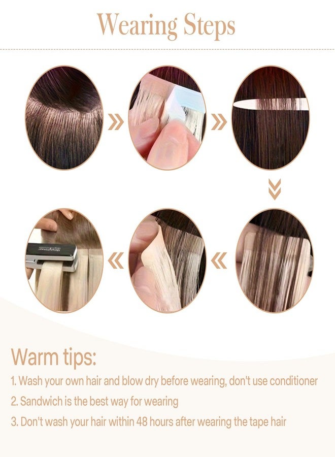Yongyi Tape in Hair Extensions, 10 Pcs Invisible Tape in Hair Extensions, 20Inch Blonde Tape in Hair Extensions Synthetic, Curly Wavy Hair Tape in Extensions for Party, Music Festival, Daily Use (10/12/24) - Image 5