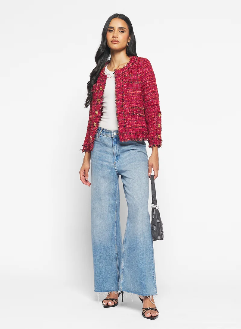 Ginger Classic Button Down Tweed Jacket