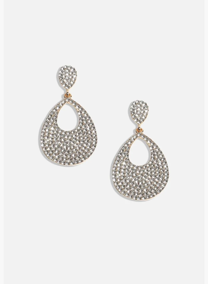 SOHI Silver Plated Designer Stone Western Wear Drop Earring For Women