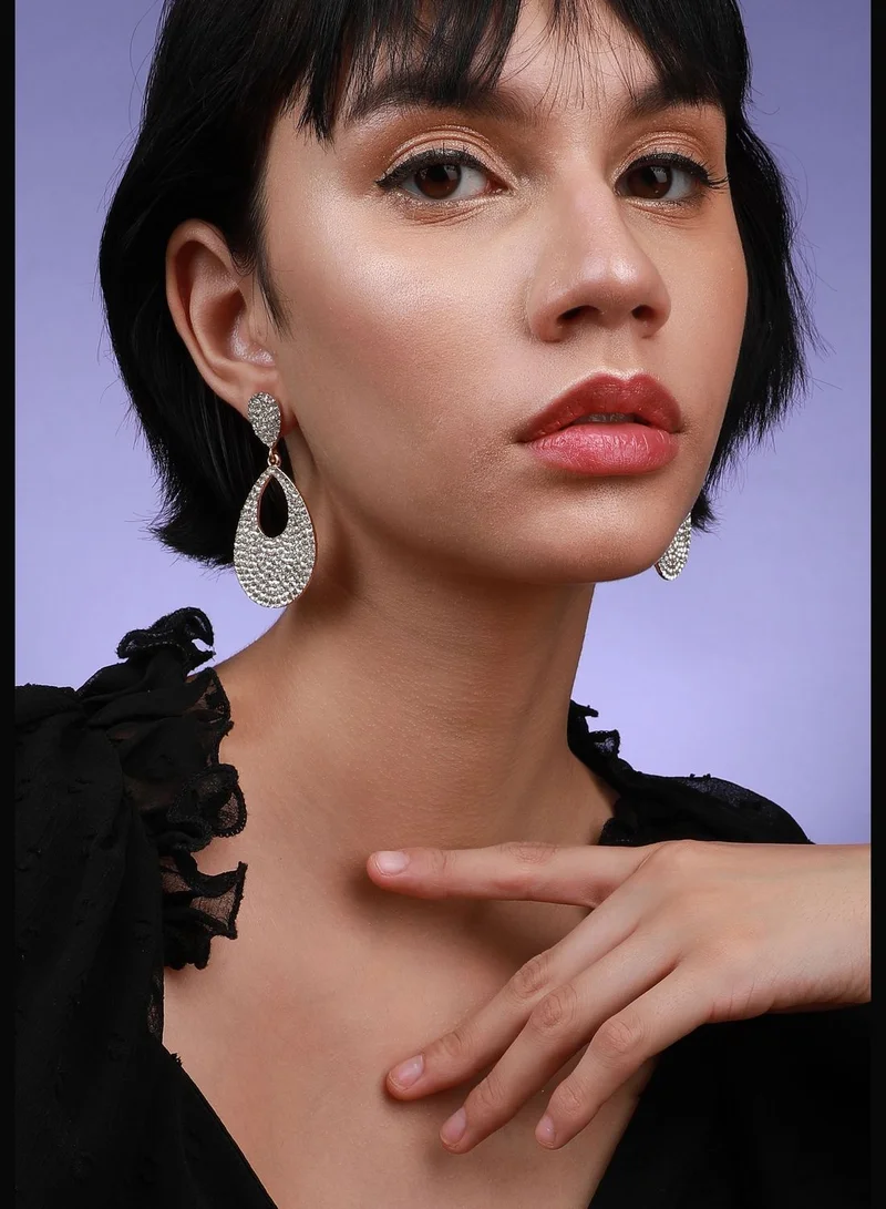 SOHI Silver Plated Designer Stone Western Wear Drop Earring For Women