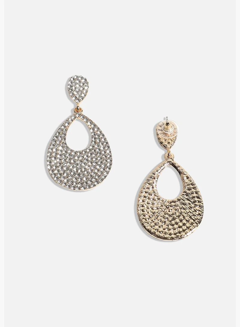 SOHI Silver Plated Designer Stone Western Wear Drop Earring For Women