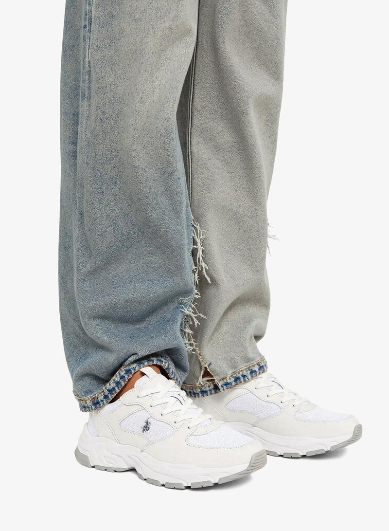 U.S. Polo Assn. Women's Low-Top White Casual Sneakers - Lightweight Shoes Stylish Lace-Up Design Shoes with Comfort Cushioned Sole for Everyday Wear - Image 3