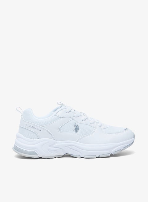 Women's Low-Top White Casual Sneakers - Lightweight Shoes Stylish Lace-Up Design Shoes with Comfort Cushioned Sole for Everyday Wear