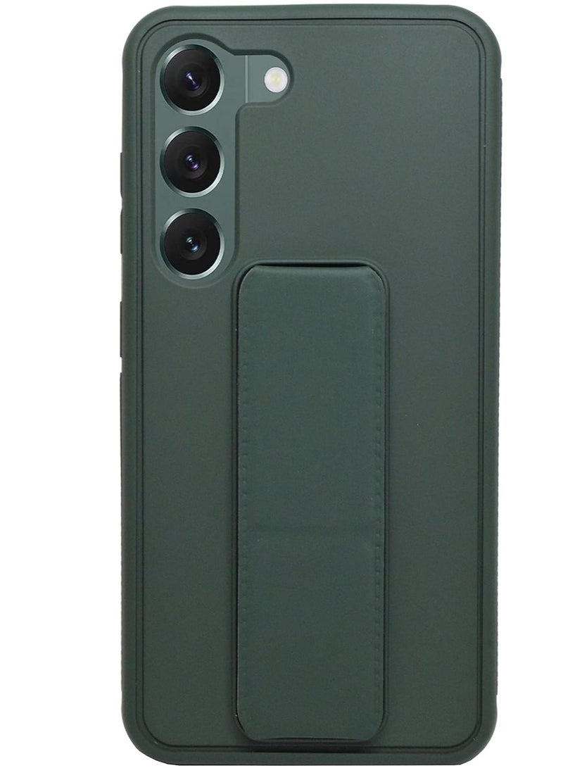 ELTRAZONE Roll over image to zoom in Galaxy S23 Plus Case Cover with Magnetic Stand & Holder Premium Silicone Hand Strap Grip Car Mount Kickstand Finger Grip Case Cover For Samsung Galaxy S23 Plus (Green) - Image 1