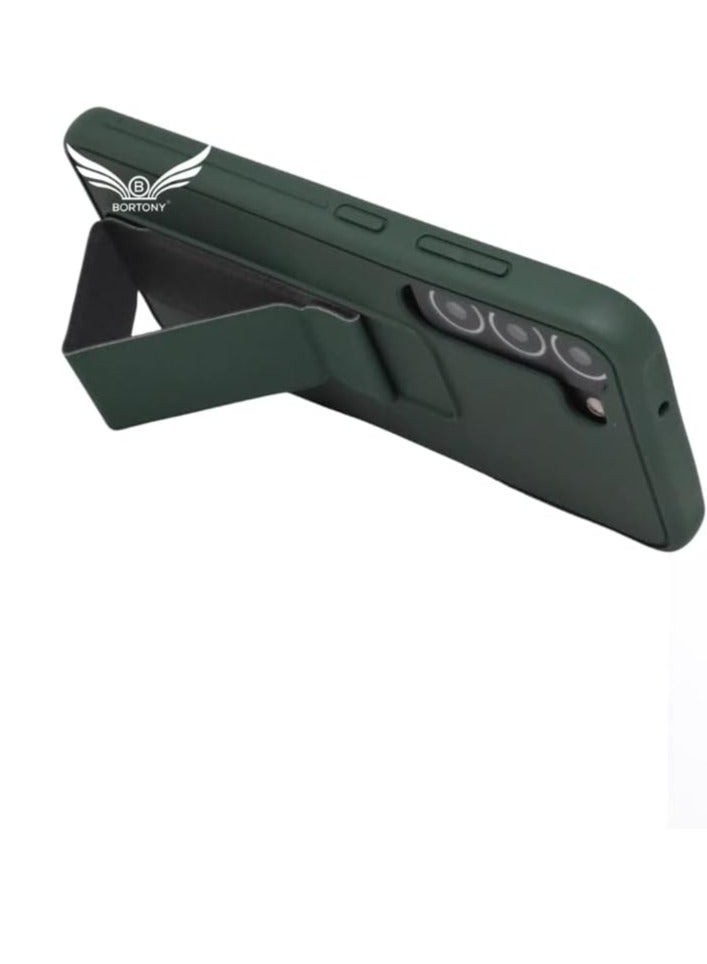 ELTRAZONE Roll over image to zoom in Galaxy S23 Plus Case Cover with Magnetic Stand & Holder Premium Silicone Hand Strap Grip Car Mount Kickstand Finger Grip Case Cover For Samsung Galaxy S23 Plus (Green) - Image 4